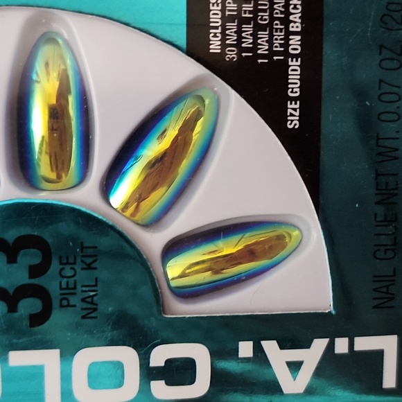 Brand New L.A.COLORS CHROME MIRROR FINISH False Nails-L - Picture 4 of 4